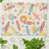 Linge De Cuisine Bonbons et motif de sucrerie (Plié)