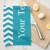 Linge De Cuisine Bondi Blue Wave Chevron personnalisable (Quart Plié)