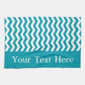 Linge De Cuisine Bondi Blue Wave Chevron personnalisable (Horizontal)