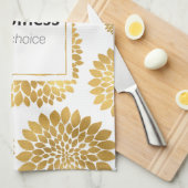 Linge De Cuisine Bonheur des fleurs d'or chic (Quart Plié)