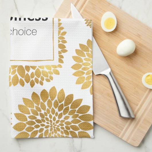 Linge De Cuisine Bonheur des fleurs d'or chic (Quart Plié)