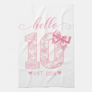 Linge De Cuisine Bonjour 10 Anniversaire Rose Bonjour 10 Année pe