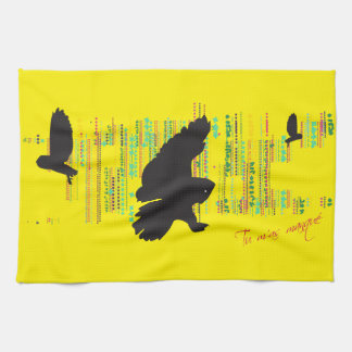 Linge De Cuisine Bonjour a dit le hibou de grand gris