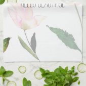 Linge De Cuisine Bonjour belle aquarelle florale (Plié)