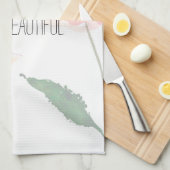 Linge De Cuisine Bonjour belle aquarelle florale (Quart Plié)