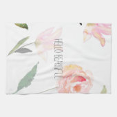 Linge De Cuisine Bonjour belle aquarelle florale (Horizontal)