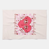 Linge De Cuisine Bonjour belle | Cute et coeur (Horizontal)