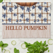 Linge De Cuisine Bonjour Citrouille Automne Farmhouse Custom (Plié)