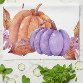 Linge De Cuisine Bonjour Citrouilles d'aquarelle d'automne (Plié)