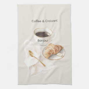 Linge De Cuisine Bonjour Croissant & Café