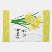Linge De Cuisine Bonjour printemps jonquille jaune (Horizontal)