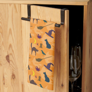 Linge De Cuisine Bonjour Sorcière - motif Halloween sans couture.