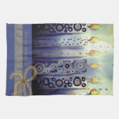 Linge De Cuisine Bonne Hanoukka Blue Candles (Horizontal)