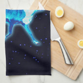 Linge De Cuisine Bonnes Fêtes - Caribou bleu (rennes) (Quart Plié)