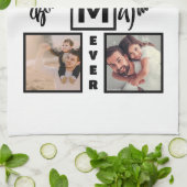 Linge De Cuisine Bonus moderne personnalisé Papa Stepdad 4 Photo Co (Plié)