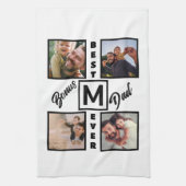 Linge De Cuisine Bonus moderne personnalisé Papa Stepdad 4 Photo Co (Vertical)