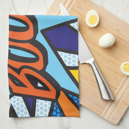 Linge De Cuisine BOOM Fun Retro Comédie Livre Pop Art (Quart Plié)