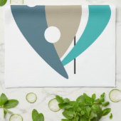 Linge De Cuisine Boomerangs bleus du milieu du siècle 1950 (Plié)