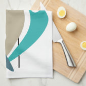 Linge De Cuisine Boomerangs bleus du milieu du siècle 1950 (Quart Plié)