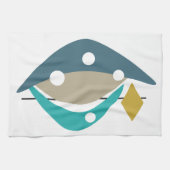 Linge De Cuisine Boomerangs bleus du milieu du siècle 1950 (Horizontal)