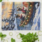 Linge De Cuisine Border Collie Christmas Boat Holiday (Plié)