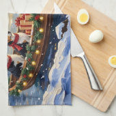 Linge De Cuisine Border Collie Christmas Boat Holiday (Quart Plié)