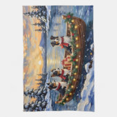 Linge De Cuisine Border Collie Christmas Boat Holiday (Vertical)