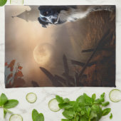 Linge De Cuisine Border Collie Halloween Épouvantable (Plié)