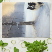 Linge De Cuisine Bordure Collie Laisser neiger Noël (Plié)