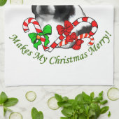 Linge De Cuisine Bordure Collie Noël (Plié)