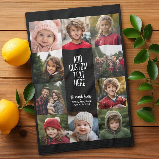 Linge De Cuisine Bordure de collage de 10 photos - Blocs de texte b