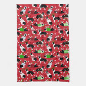 Linge De Cuisine Bordure de Noël Collie (Vertical)