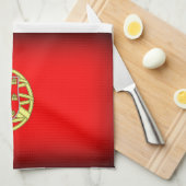 Linge De Cuisine Bordure noire du drapeau du Portugal (Quart Plié)