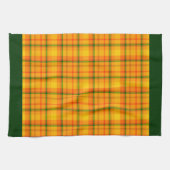 Linge De Cuisine Bordures vert Motif Jaune Orange (Horizontal)