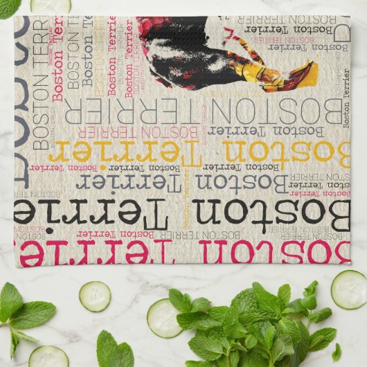 Linge De Cuisine Boston adorable Terrier (Plié)