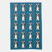 Linge De Cuisine Boston Terrier bleu (Vertical)