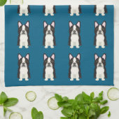 Linge De Cuisine Boston Terrier blue (Plié)