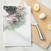 Linge De Cuisine Boston Terrier Chien Maman Florale (Quart Plié)