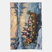 Linge De Cuisine Boston Terrier Christmas Boat Holiday (Vertical)