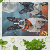 Linge De Cuisine boston terrier Halloween Éffrayant (Plié)