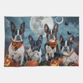 Linge De Cuisine boston terrier Halloween Éffrayant (Horizontal)