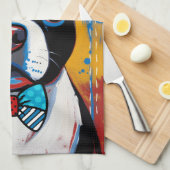 Linge De Cuisine Boston Terrier Pop Art Kitchen Towel (Quart Plié)