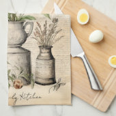 Linge De Cuisine Botanical Chic Nom de famille Cadeau (Quart Plié)