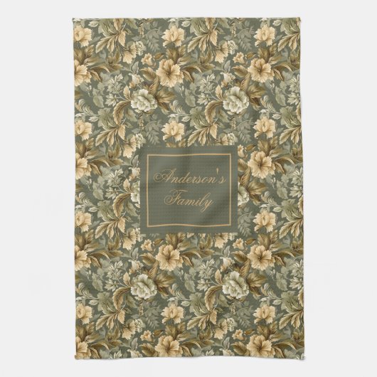 Linge De Cuisine Botanical Pastel Look Personalized Modern Towel  (Vertical)