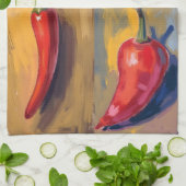 Linge De Cuisine Botanical Watercolor Chillie Kitchen  (Plié)