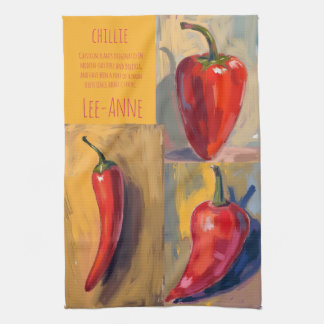 Linge De Cuisine Botanical Watercolor Chillie Kitchen 