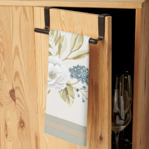 Linge De Cuisine Botanique aquarelle florale hivernale