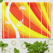 Linge De Cuisine Botanique orange et blanche (Plié)