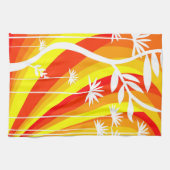 Linge De Cuisine Botanique orange et blanche (Horizontal)