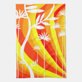 Linge De Cuisine Botanique orange et blanche (Vertical)